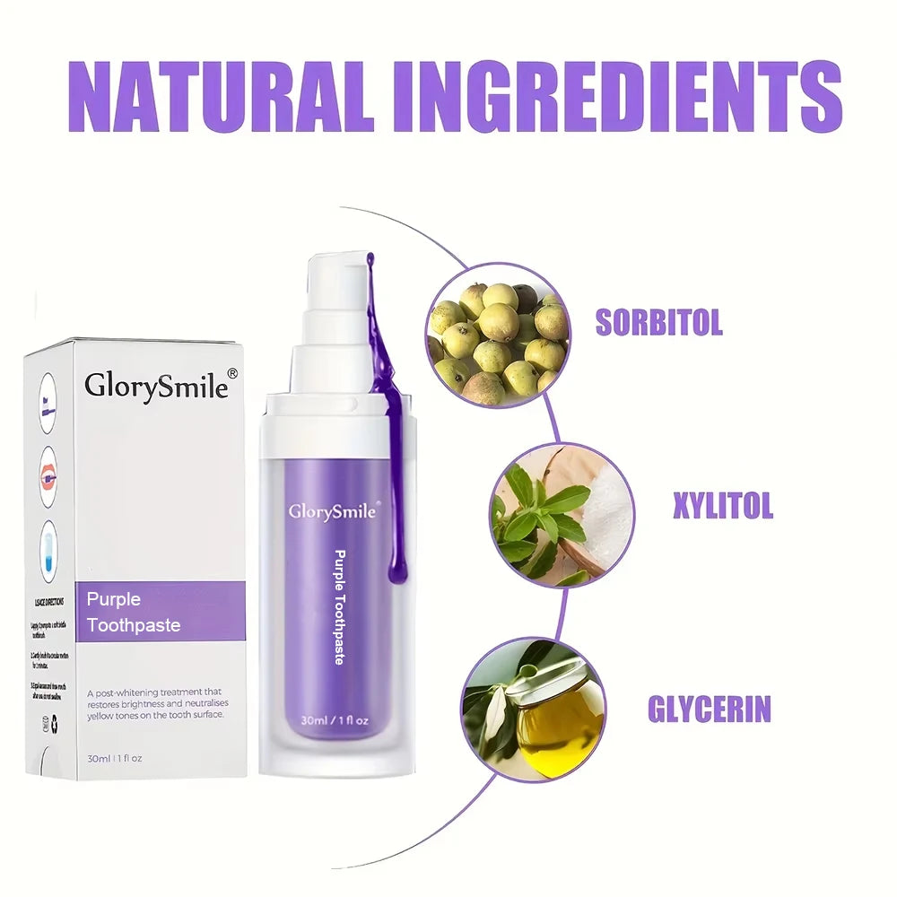 Dentifrice Blanchissant Glorysmile V34 30Ml Format Voyage Sérum Correcteur de Couleur pour Fumeur
