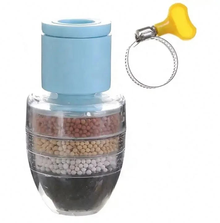 Universal 6 Layers Healthy Active Carbon Water Filter Rain Tap Water Filter Guard Faucet Purifier with Adpator