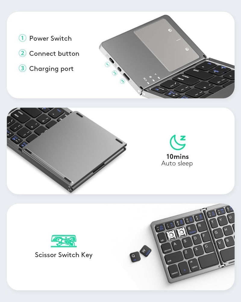 Clavier pliable Bluetooth rechargeable