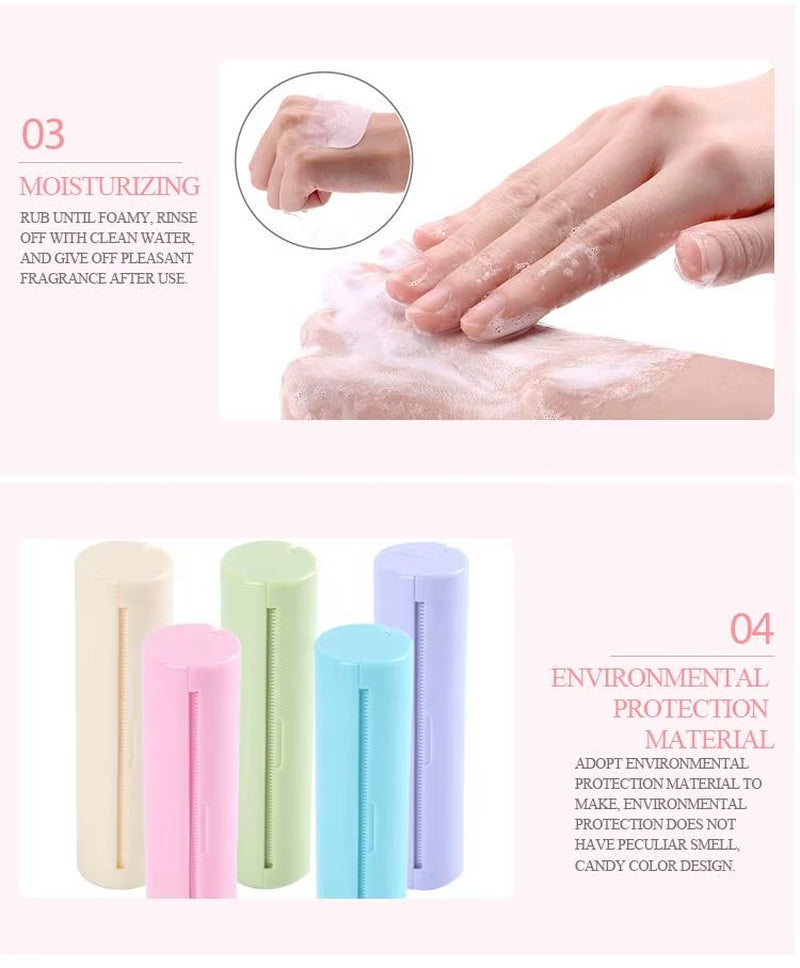 Disposable Outdoor Toiletry Hand Wash Soap Roll Sheets Dissolving Scented Paper Soap