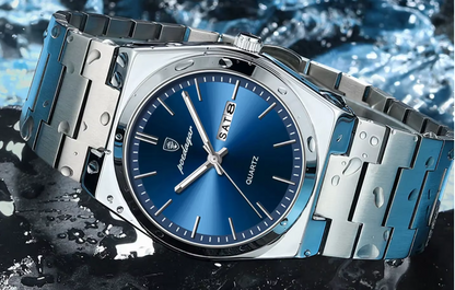 POEDAGAR 930 Montre-Bracelet En Acier Inoxydable Étanche Lumineuse