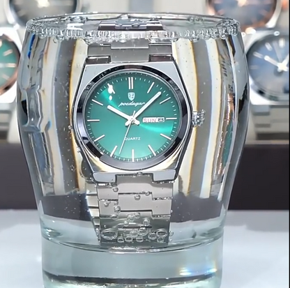 POEDAGAR 930 Montre-Bracelet En Acier Inoxydable Étanche Lumineuse