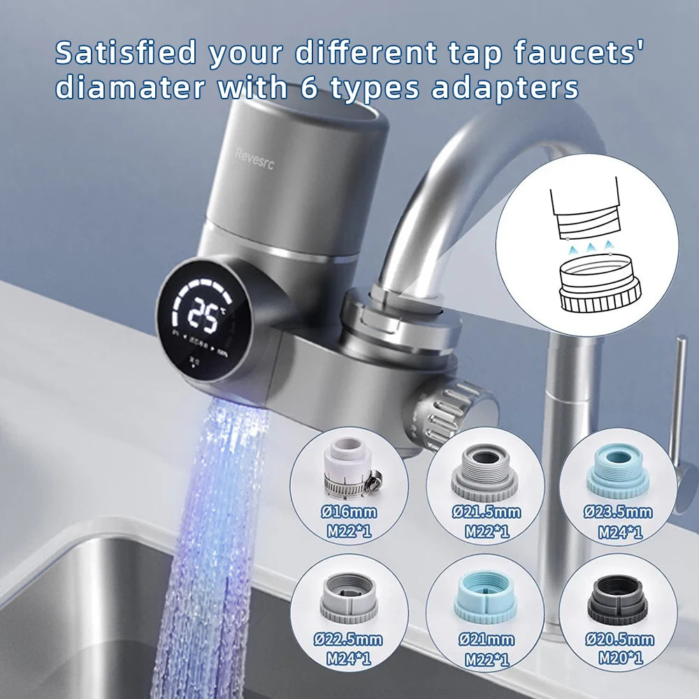 2025 New Kitchen Smart Tap UV Water Purifier Tap Faucets Filter for Home Drinking with anti Scale Chlorine Filter Cartridge
