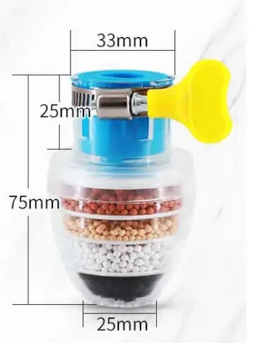 Universal 6 Layers Healthy Active Carbon Water Filter Rain Tap Water Filter Guard Faucet Purifier with Adpator