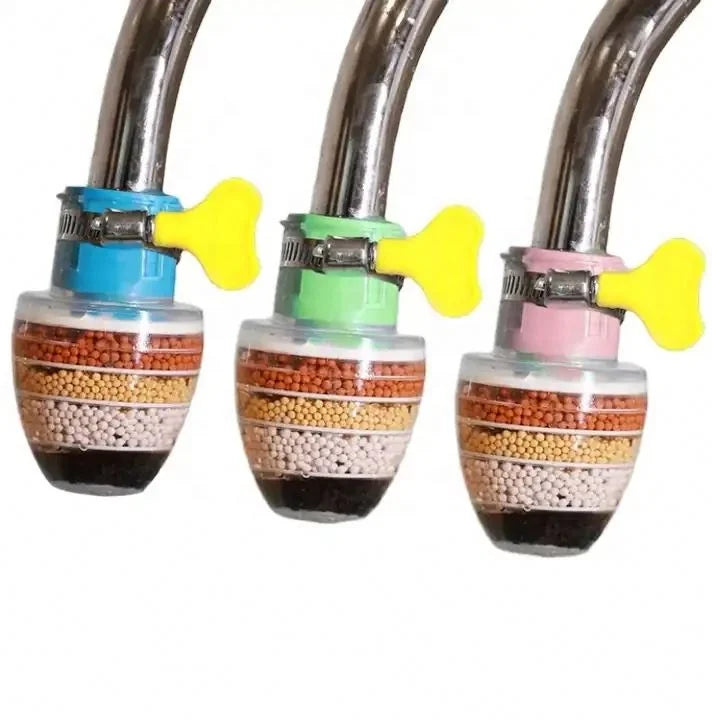 Universal 6 Layers Healthy Active Carbon Water Filter Rain Tap Water Filter Guard Faucet Purifier with Adpator